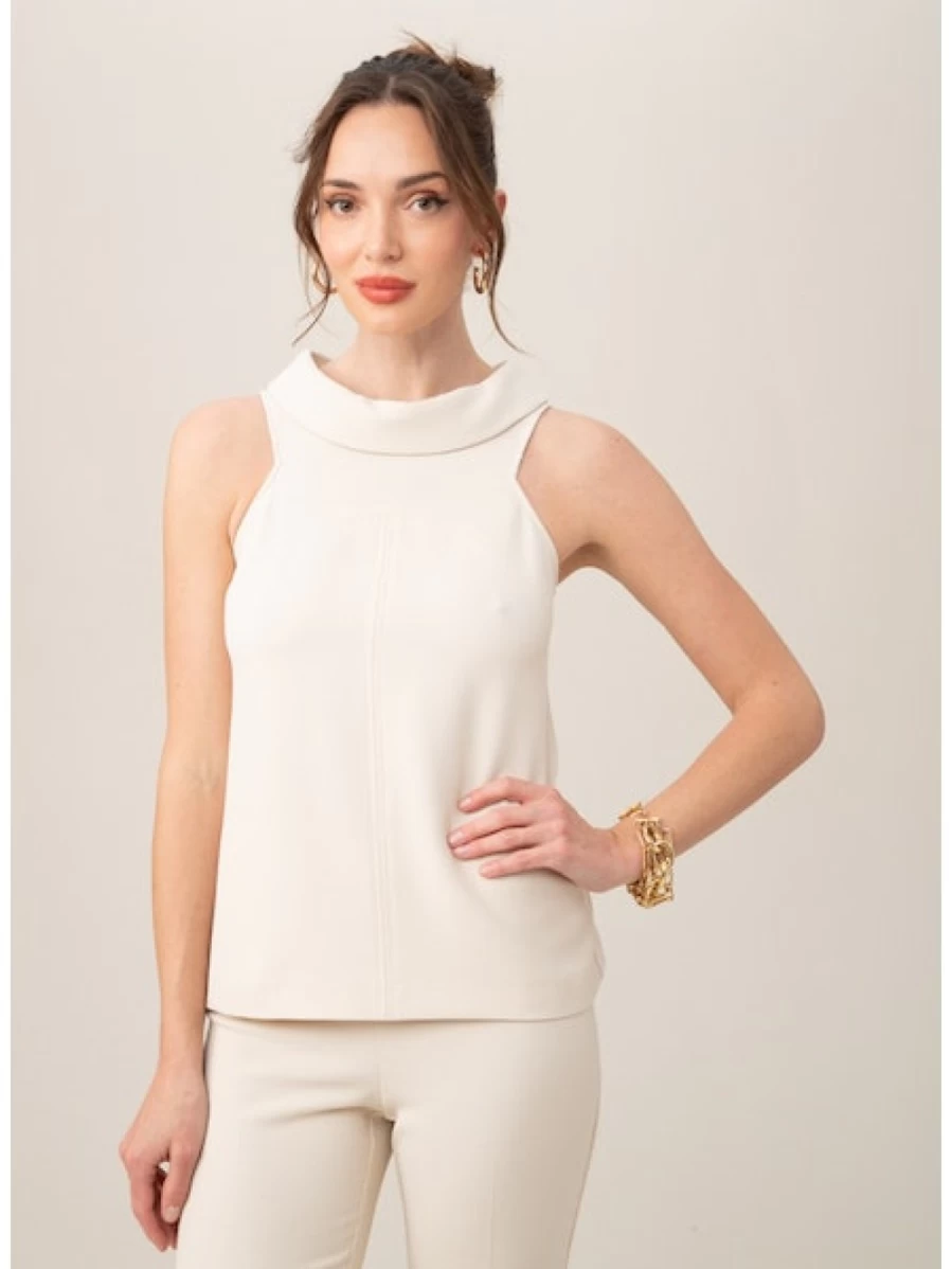 TRINA TURK Lenox Hill Top In Cream - Women's Fashion Blouse