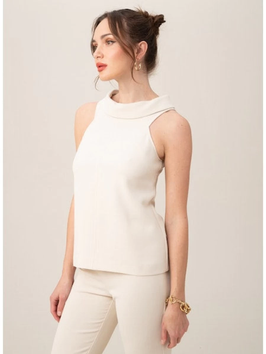 TRINA TURK Lenox Hill Top In Cream - Women's Fashion Blouse
