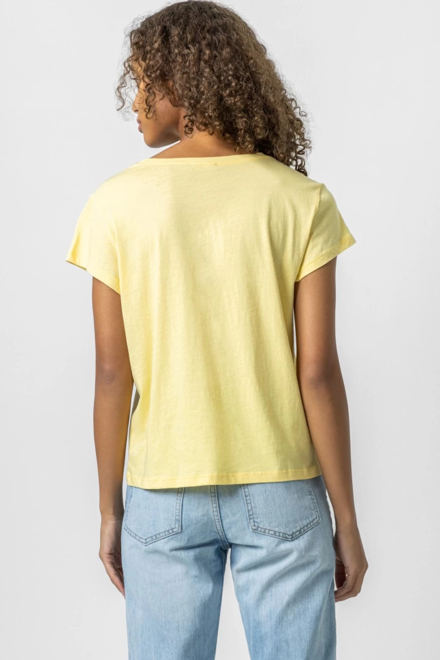 LILLA P Boxy Pocket Crew Neck Tee in Buttercup Yellow - Limited Stock Final Sale