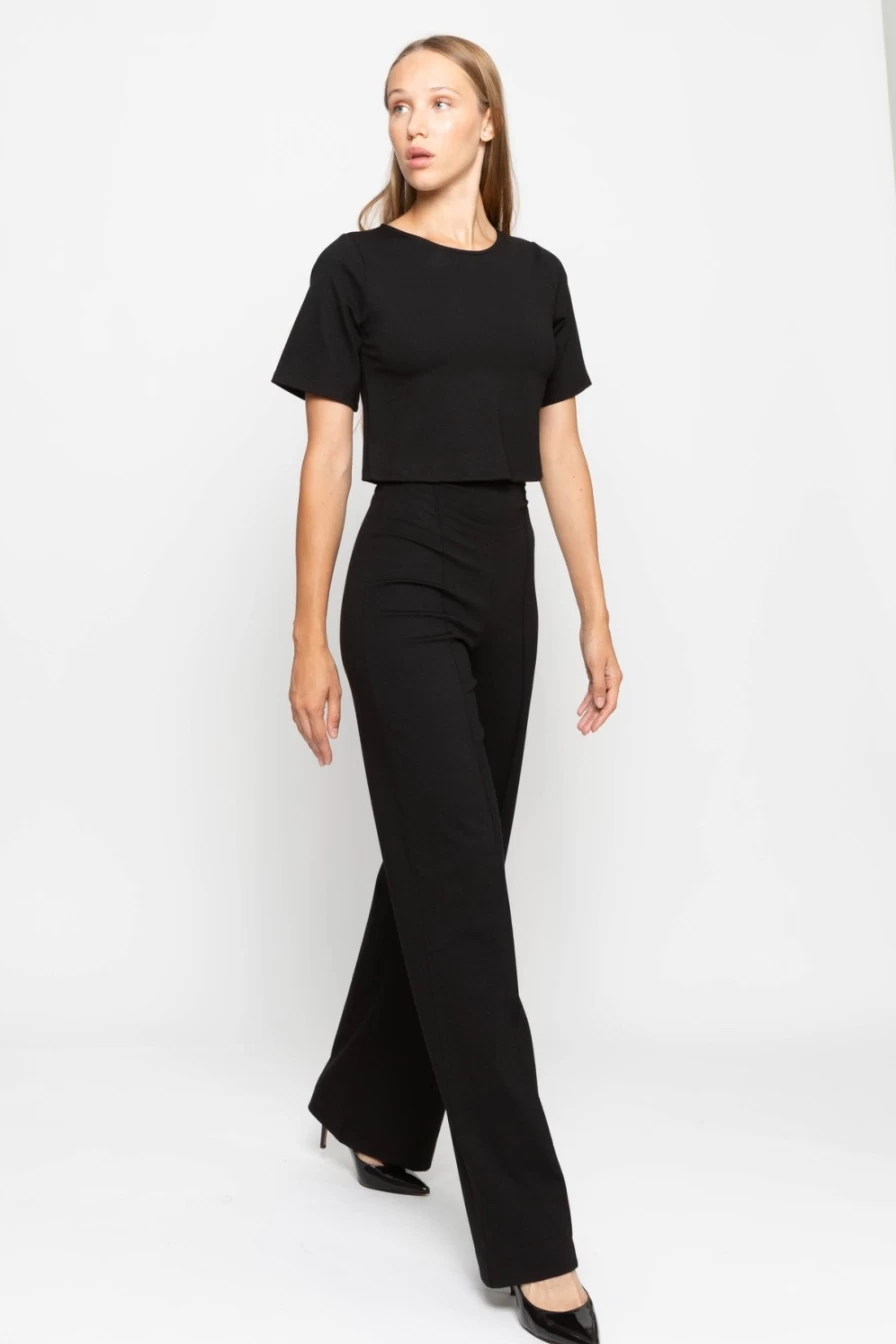 RIPLEY RADER Black Ponte Knit Pants - Straight Leg Comfort Fit Women's Trousers