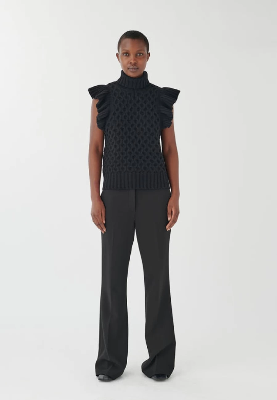 DEA KUDIBAL Black Sweater Vest for Women - Britthie Style Knit Sleeveless Pullover