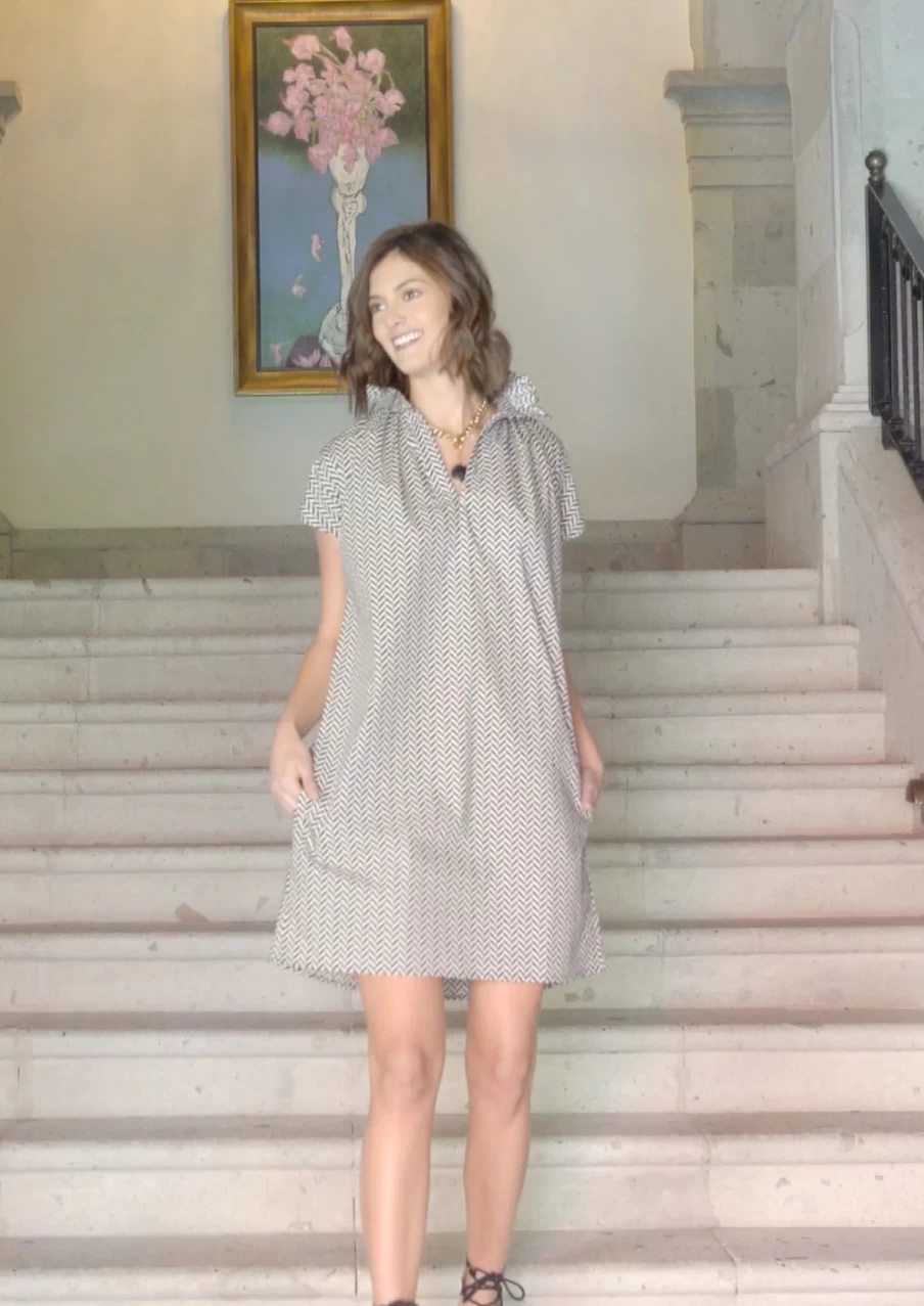 "NEVER A WALLFLOWER Vicki Desert Chevron Print Dress - Boho Chic Women's Fashion"