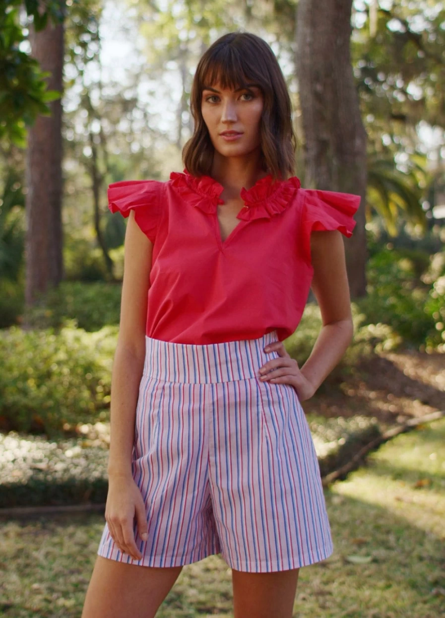 "NEVER A WALLFLOWER Rachel Red Top - Final Sale"