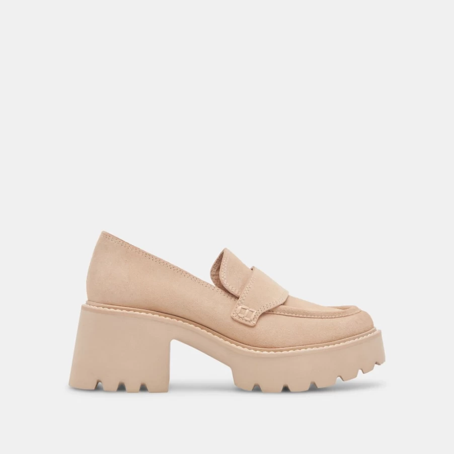 DOLCE VITA Halona Suede Loafer Shoes for Women in Dune Color