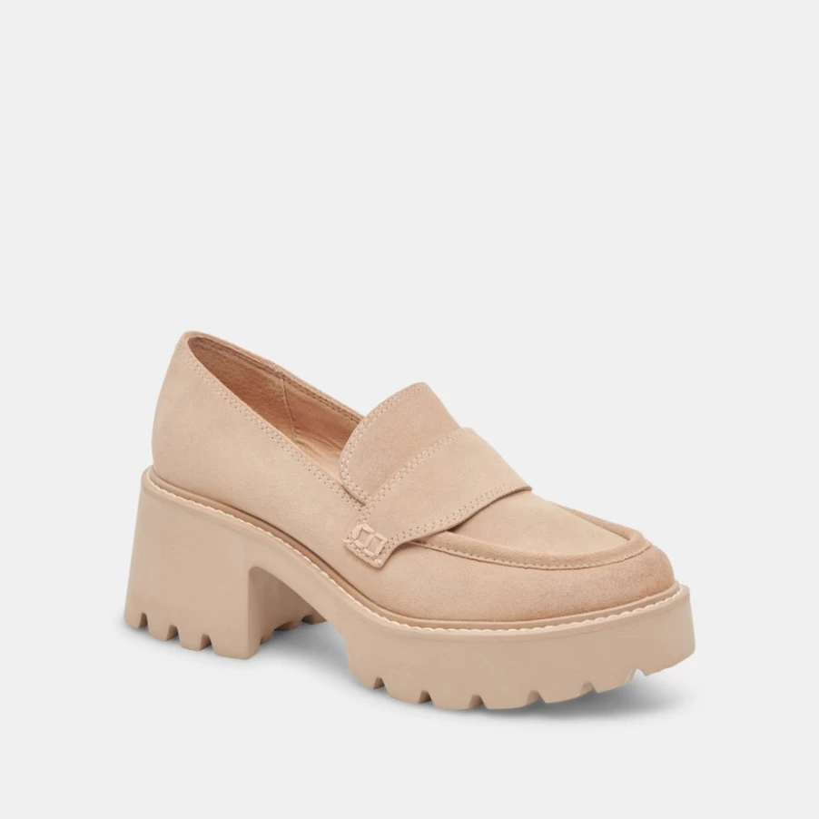 DOLCE VITA Halona Suede Loafer Shoes for Women in Dune Color
