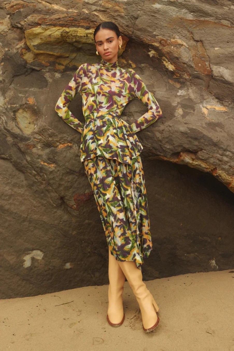 MARIE OLIVER Tilda Tiger Lily Floral Print Skirt for Women