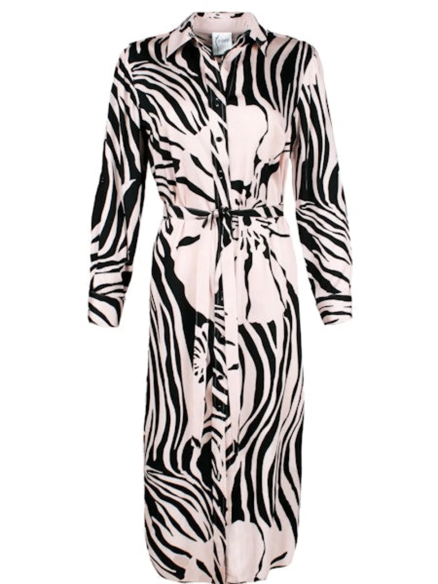 FINLEY Alex Long Shirtdress in Blushed Tiger Print - Women's Casual Button-Down Dress *Final Sale*