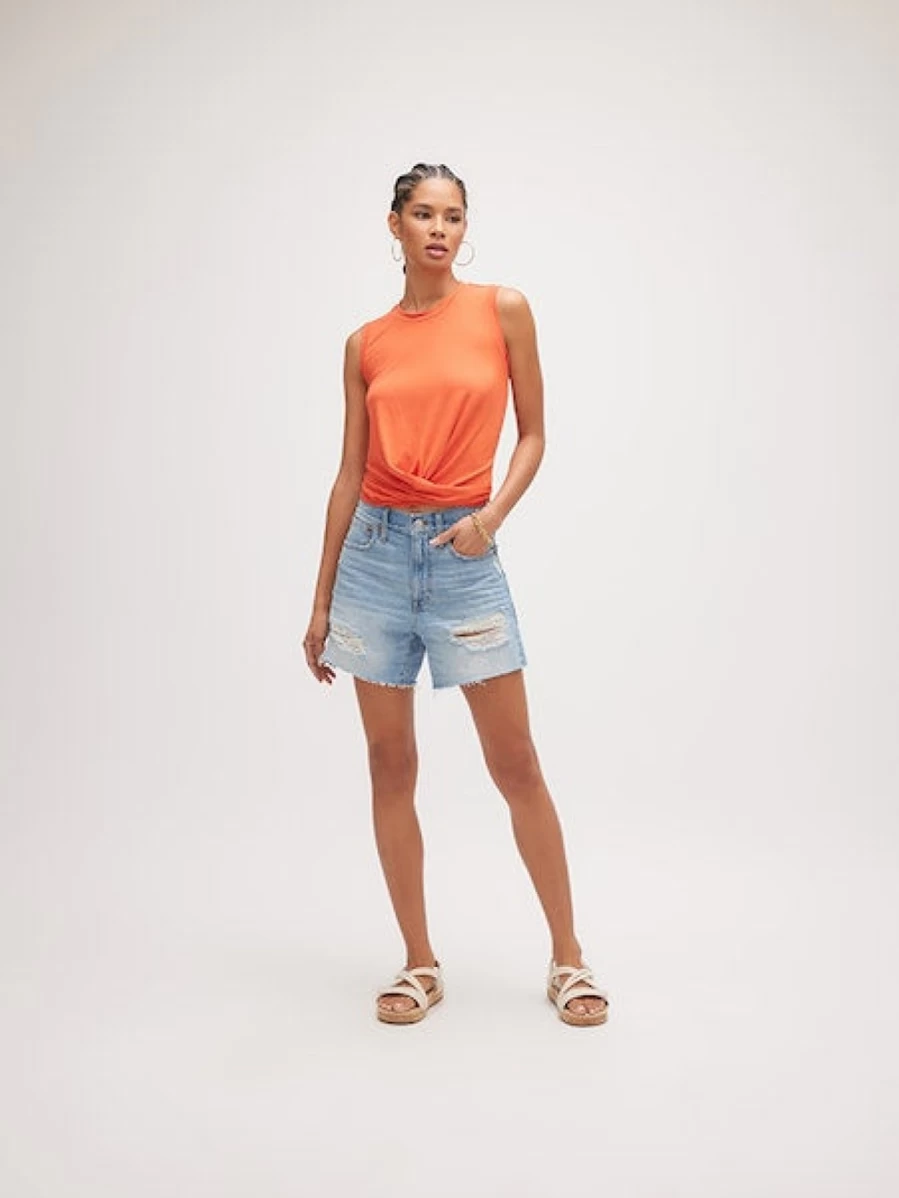 "FIFTEEN TWENTY Orange Drape Front Crop Top | Women's Fashion Blouse | Final Sale"