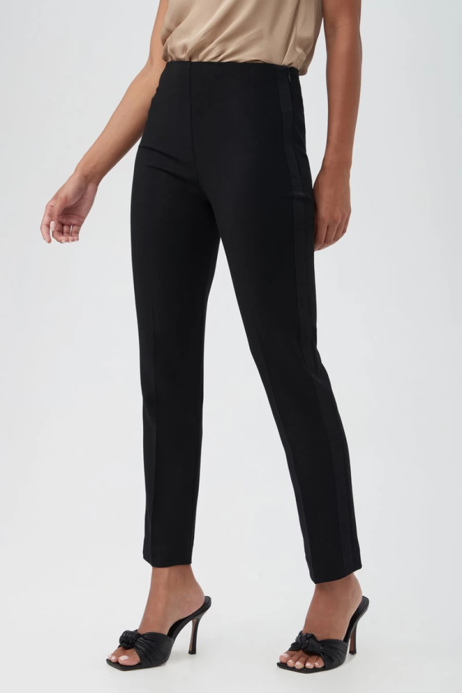 TRINA TURK Furusato Black Pant for Women - High-Waisted Slim Fit Trousers