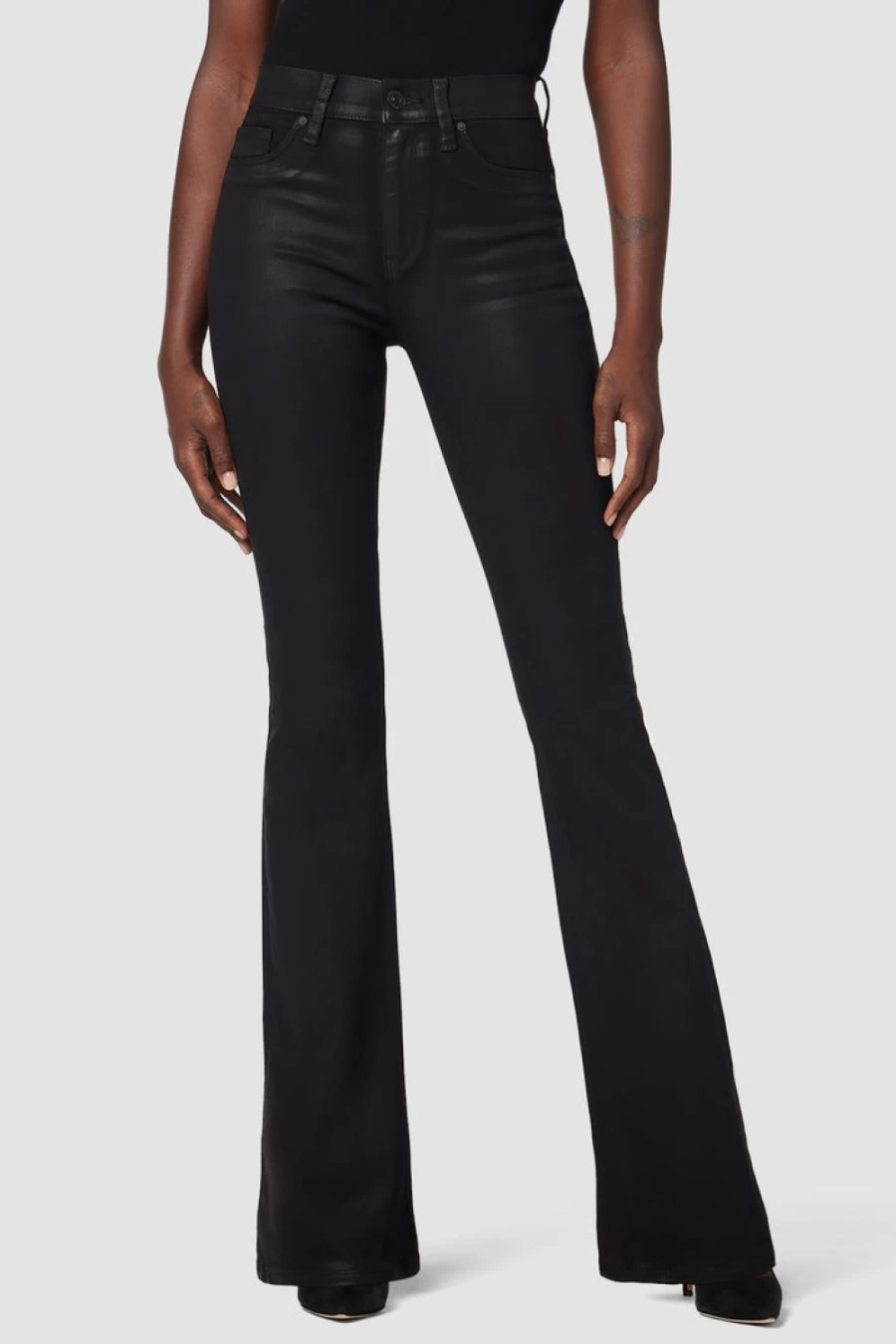 HUDSON Barbara High Rise Skinny Jeans in Noir - Women's Stretch Denim Pants *Final Sale*