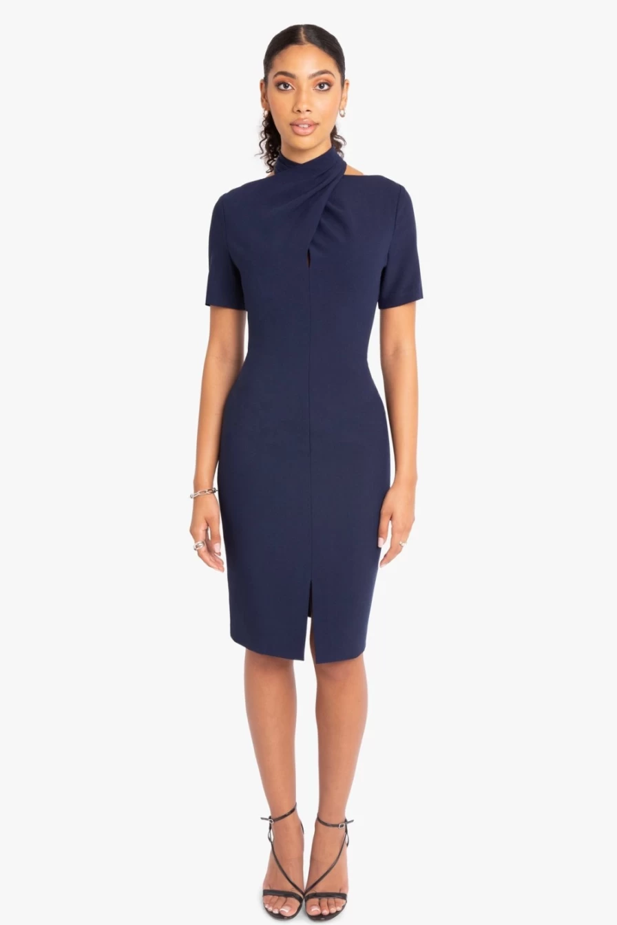 BLACK HALO Mercer Navy Sheath Dress - Classic Tailored Fit for Women