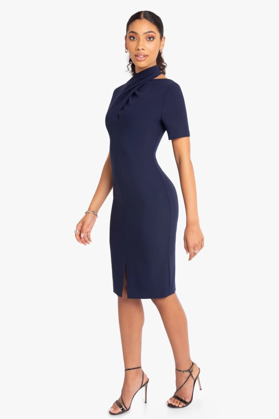 BLACK HALO Mercer Navy Sheath Dress - Classic Tailored Fit for Women