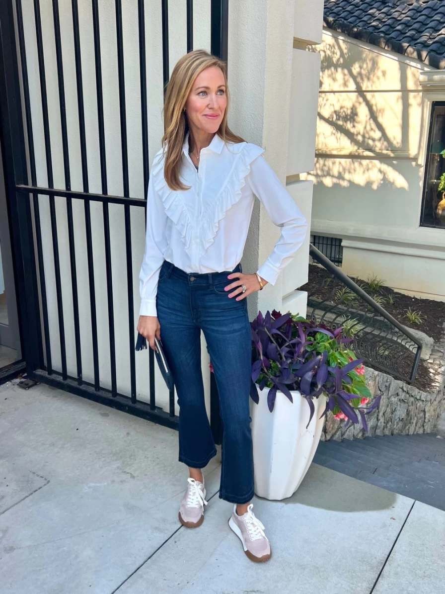 "INDIES Carla Blouse In Blanc - Women's White Top"