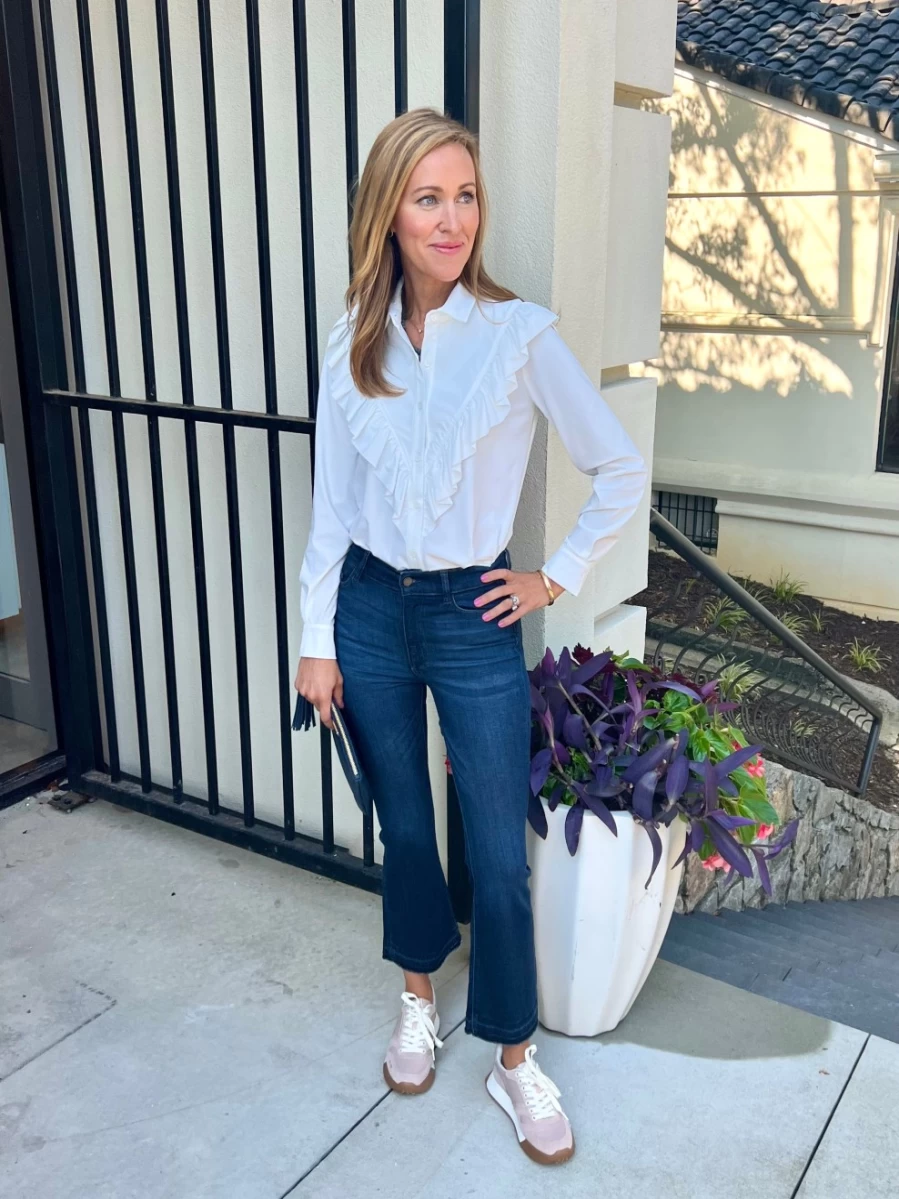 "INDIES Carla Blouse In Blanc - Women's White Top"