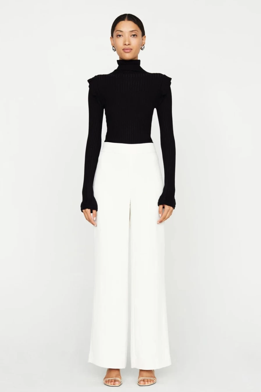 MARIE OLIVER Mia Straight Leg Pants in Bone - Classic Women's Trousers for Elegant Style