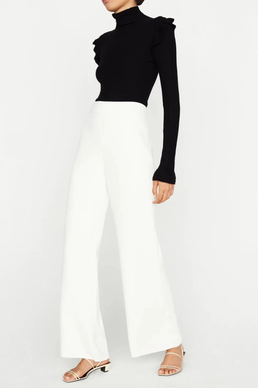 MARIE OLIVER Mia Straight Leg Pants in Bone - Classic Women's Trousers for Elegant Style