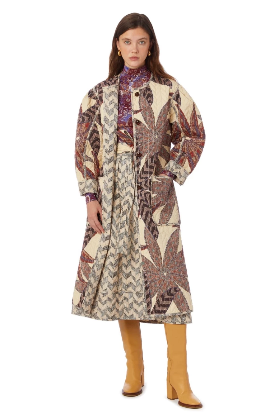 MARIE OLIVER Women's Anise Long Wool Coat - Classic Lou Style Trench Coat for Winter