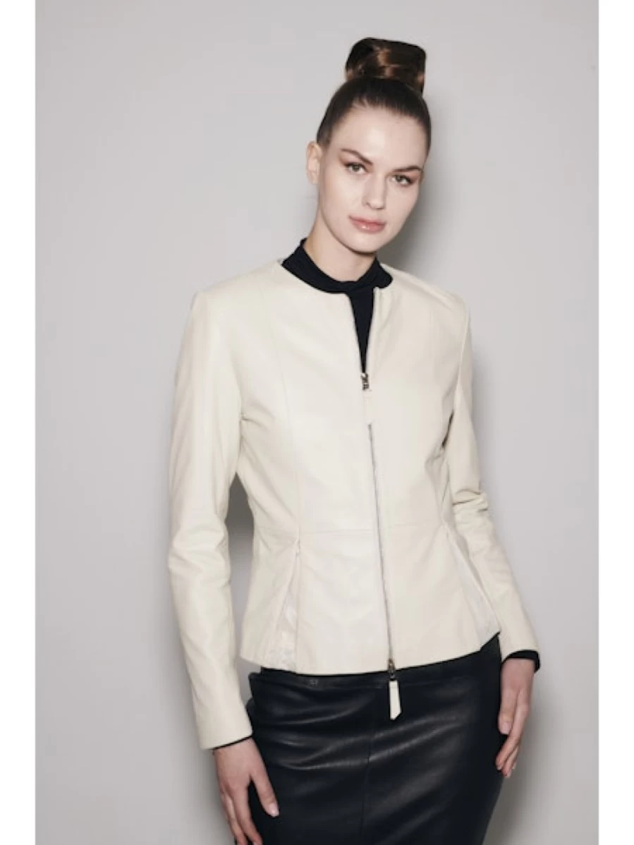 "JAKETT Off White Blair Peplum Jacket - Women's Stylish Cropped Blazer"