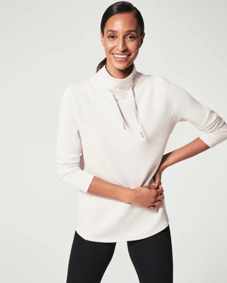 SPANX Airessentials 'Got-Ya-Covered' Pullover Top - White Cloud Women's Comfortable Casual Shirt