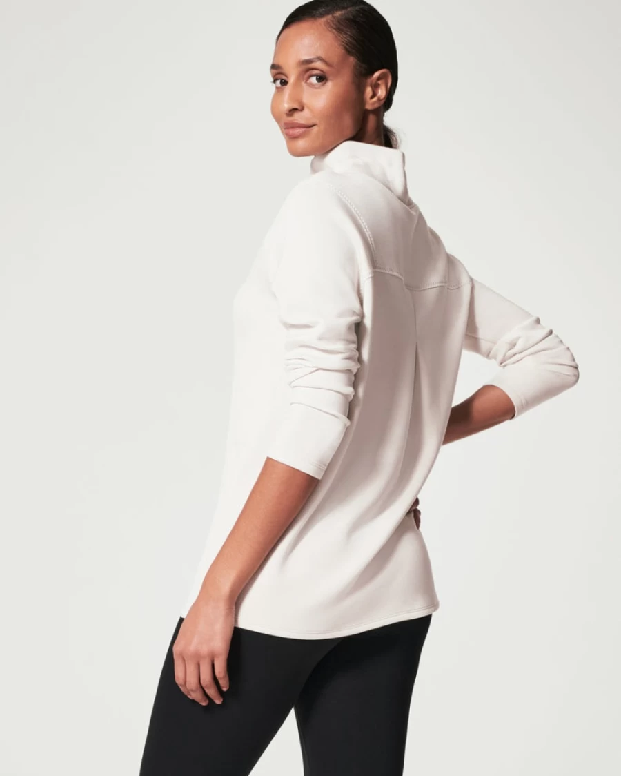 SPANX Airessentials 'Got-Ya-Covered' Pullover Top - White Cloud Women's Comfortable Casual Shirt