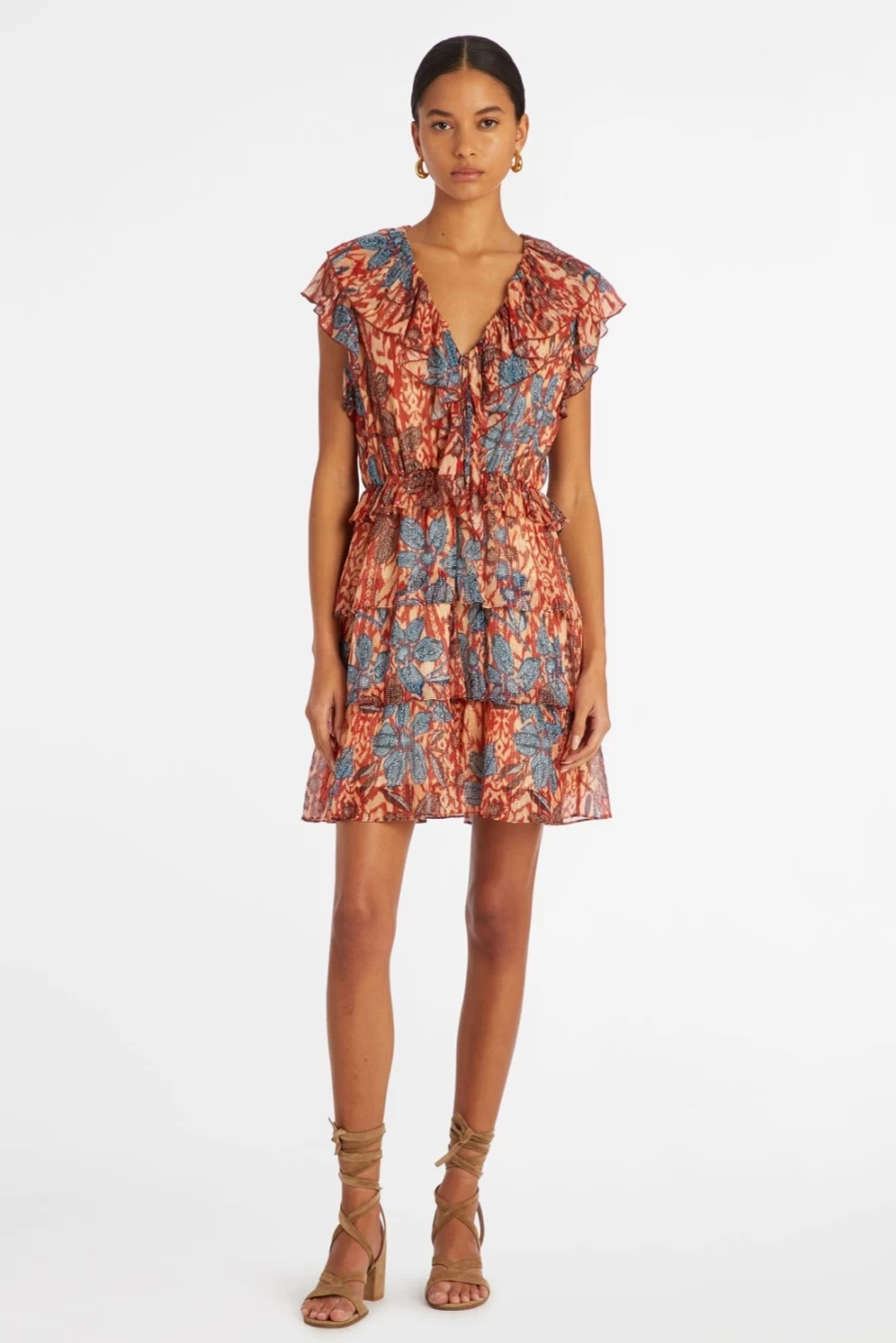 MARIE OLIVER Gemma Dress In Maple Ivy - Floral Summer Midi Dress