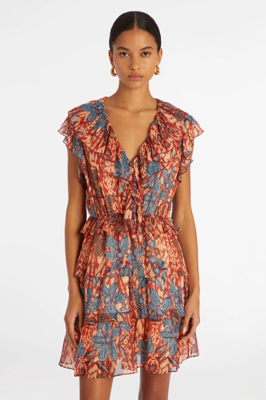 MARIE OLIVER Gemma Dress In Maple Ivy - Floral Summer Midi Dress