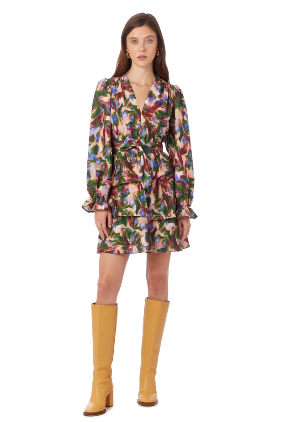 MARIE OLIVER Umbra Dress - Floral Stargazer Lily Print Women's Dress
