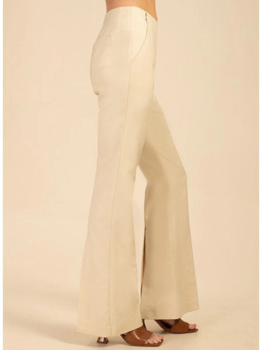 TRINA TURK Women's Carillo 2 High-Waist Parchment Linen Pants