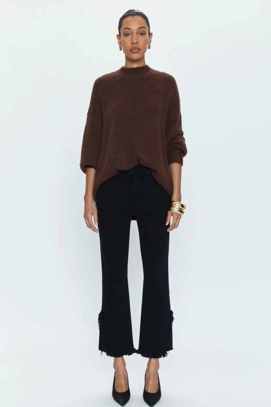 PISTOLA Lennon High Rise Blackbird Women's Pants - Slim Fit Stretch Ankle Trousers