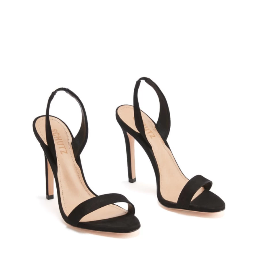 SCHUTZ Luraine Black Strappy Heels - Women's Fashion High Heel Sandals
