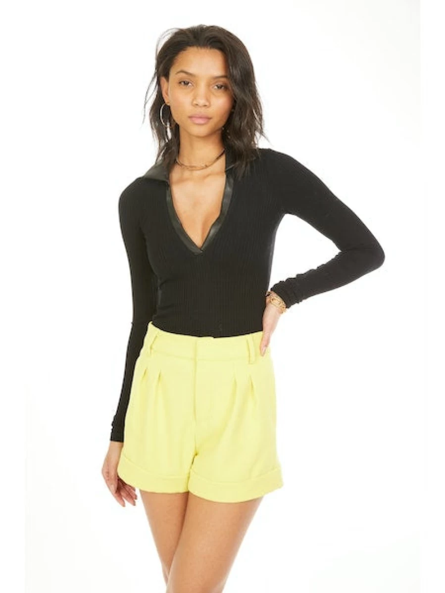 "GENERATION LOVE Willa Black Polo Top - Women's Classic Fit Short Sleeve Shirt"
