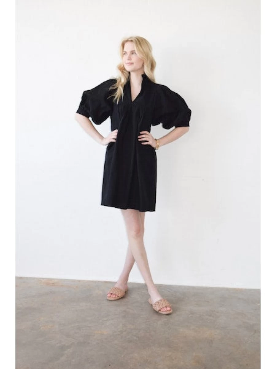 "NEVER A WALLFLOWER Black Windowpane High Neck Dress - Elegant Women's Fashion"