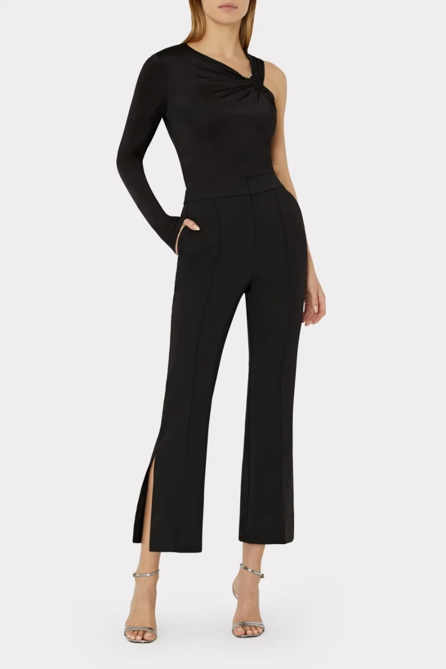 Milly Women's Black KJ Pant - Stylish High-Waist Trousers for Casual Wear