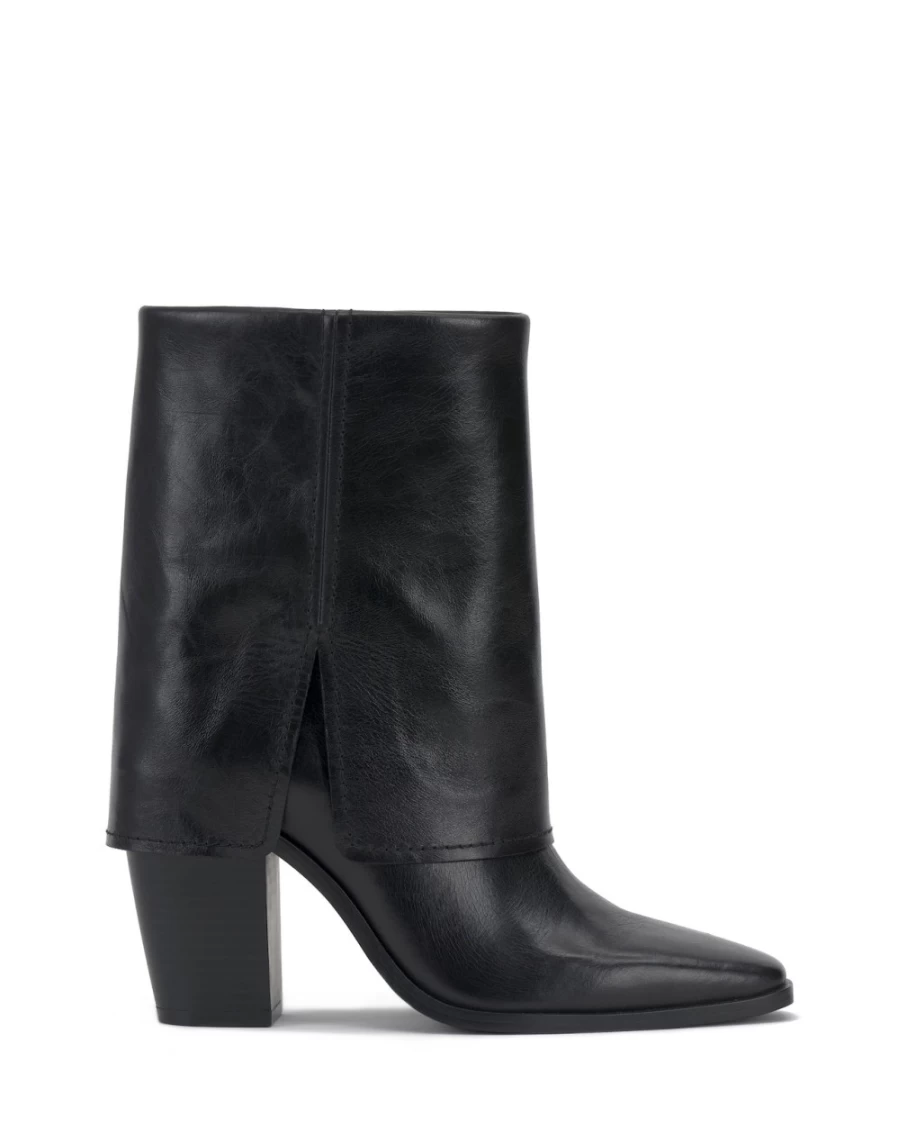 VINCE CAMUTO Alolison Black Leather Bootie Women's Ankle Boots