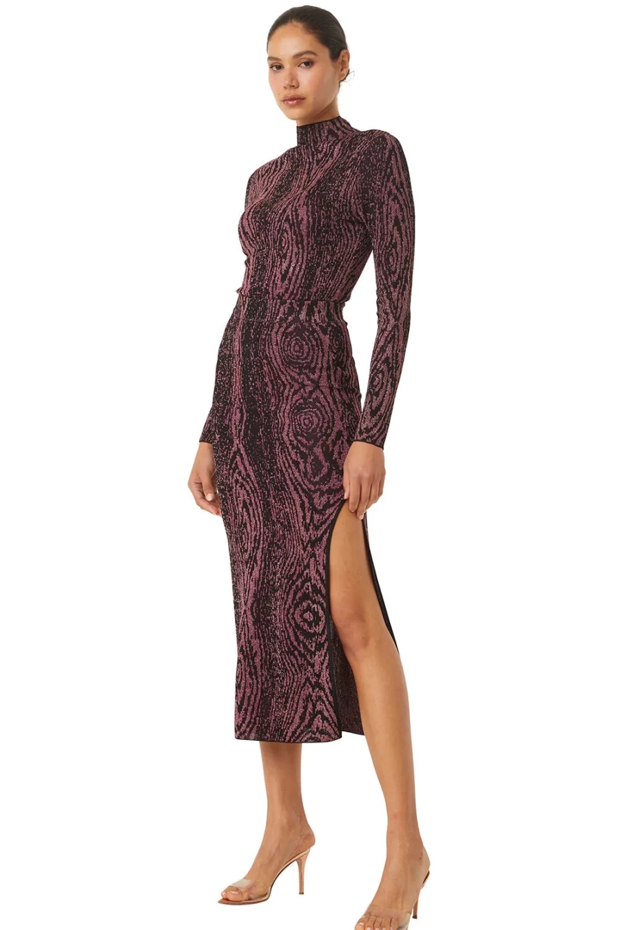 MISA LOS ANGELES Plum Bow Detail Skirt - Elegant Women's Fashion
