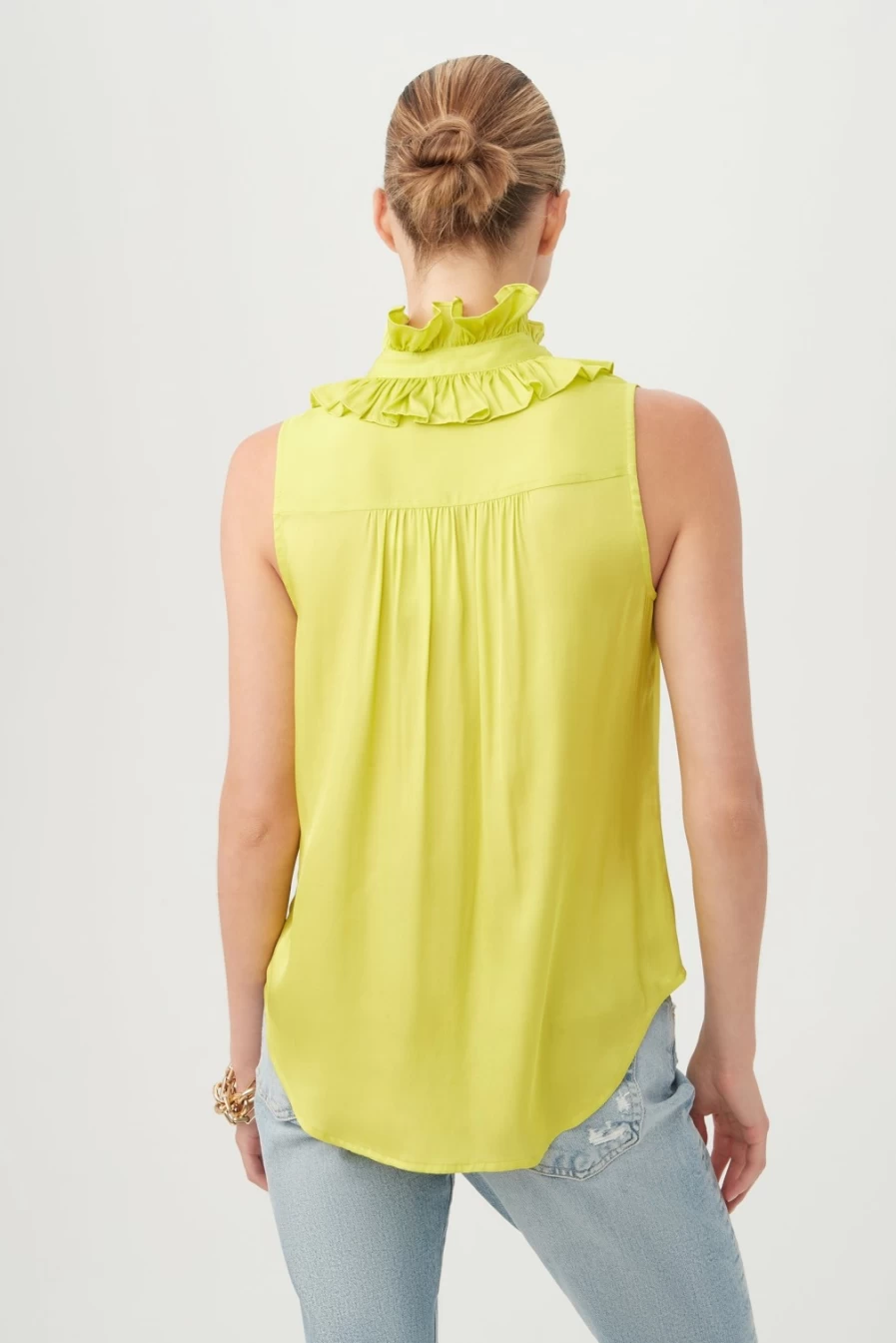 TRINA TURK Cinzia Lime Green Top Women's Blouse Final Sale
