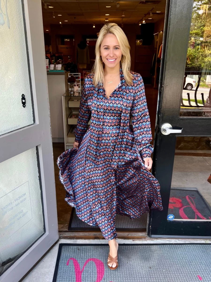 DEA KUDIBAL Olga Dress In Macchia Pampa - Elegant Floral Printed Summer Dress