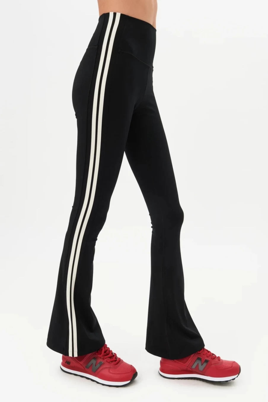 SPLITS59 High Waist Techflex Flare Leggings - Black & White Yoga Pants for Women