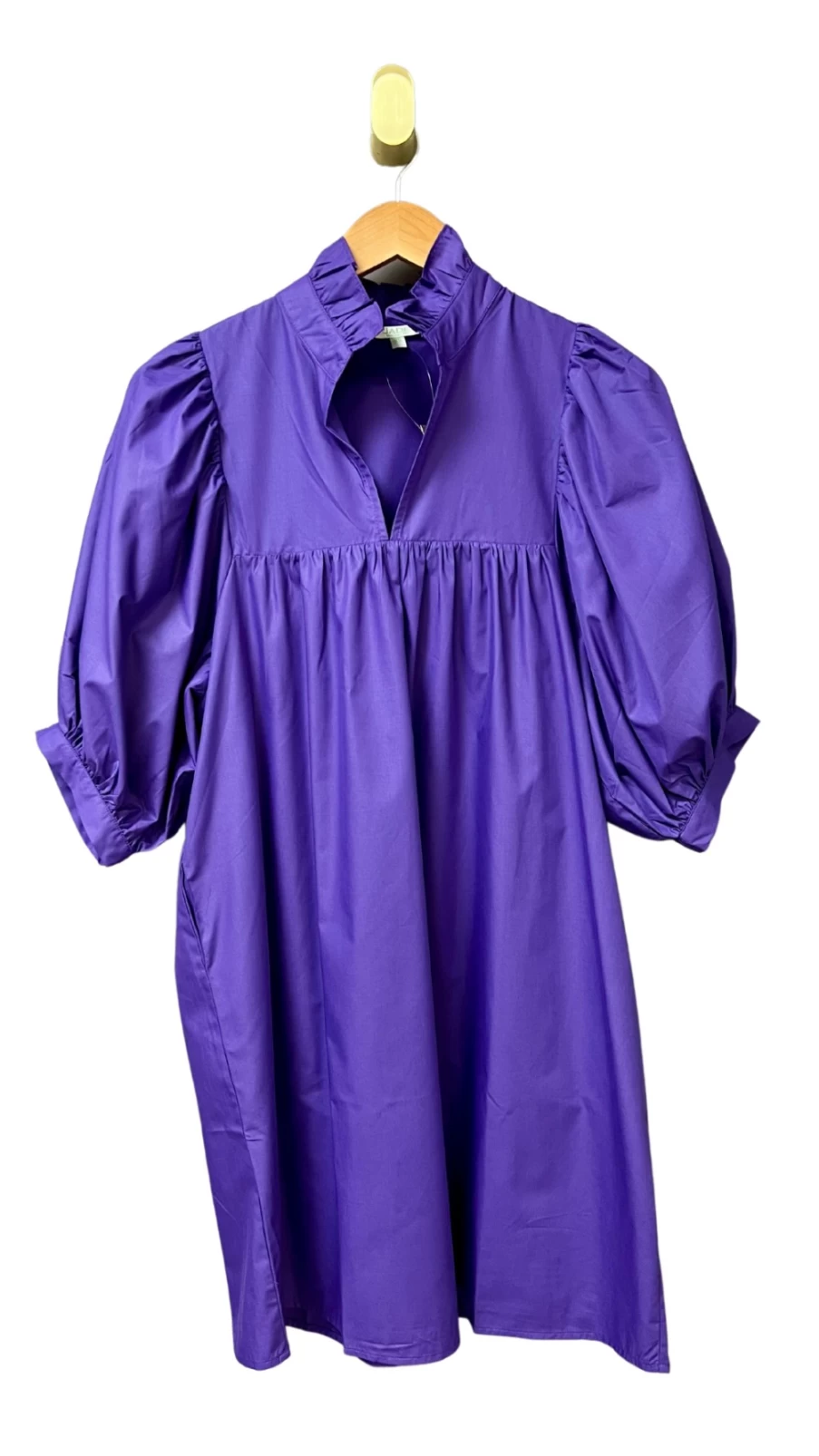 JADE Deep Purple Puff Sleeve Baby Doll Dress - Women's Elegant Short Flowy Party Dress