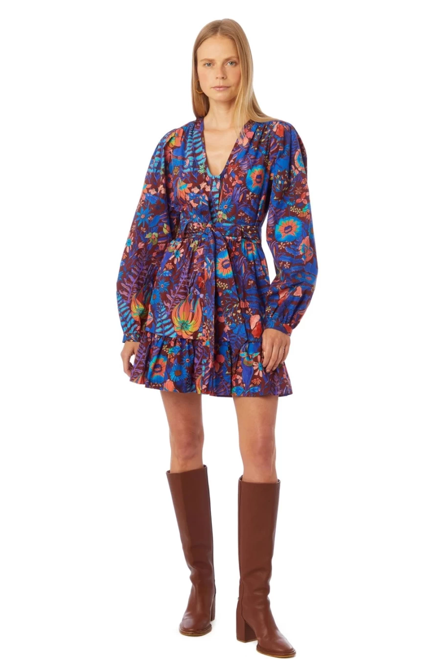 MARIE OLIVER Dedra Peacock Floral Print Dress - Women's Flowy Summer Dress