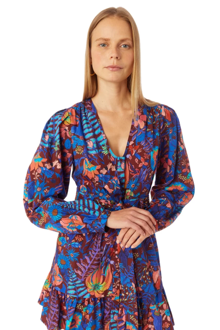 MARIE OLIVER Dedra Peacock Floral Print Dress - Women's Flowy Summer Dress