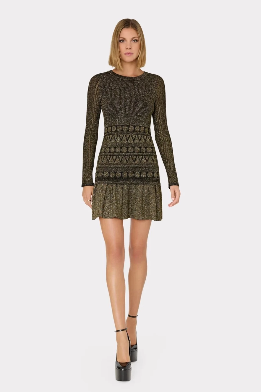 Milly Gold Solene Mini Dress - Elegant Party Wear & Evening Gown
