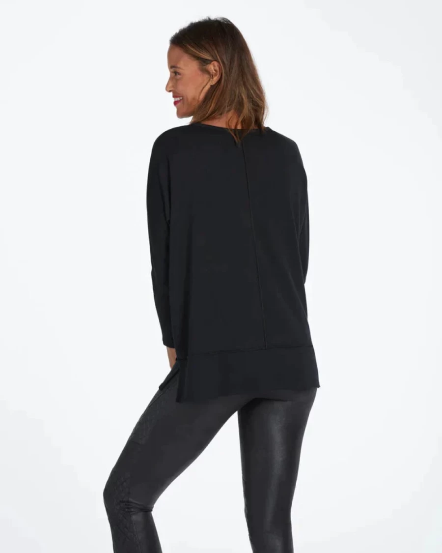 SPANX Very Black Dolman Sleeve Top - Perfect Length for Comfort & Style