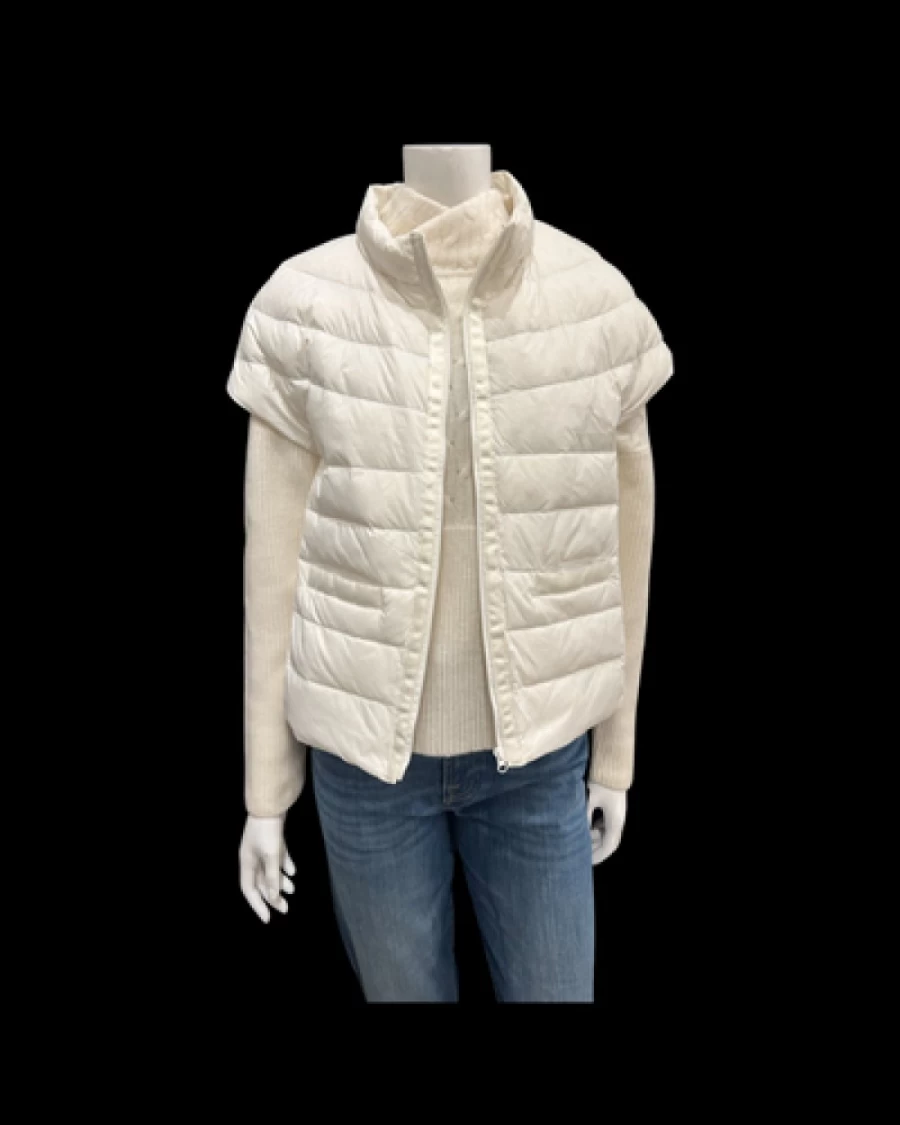 CORTLAND PARK Wellesley White Puffer Vest - Lightweight Winter Snow Jacket for Men & Women