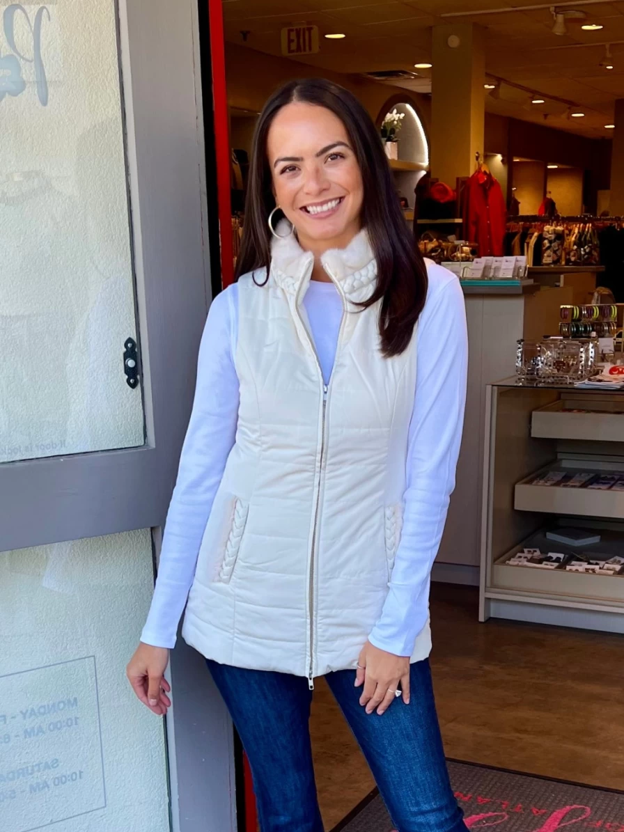 DIOMI Off White Mink Fur Braided Vest for Women - Luxurious Winter Fashion