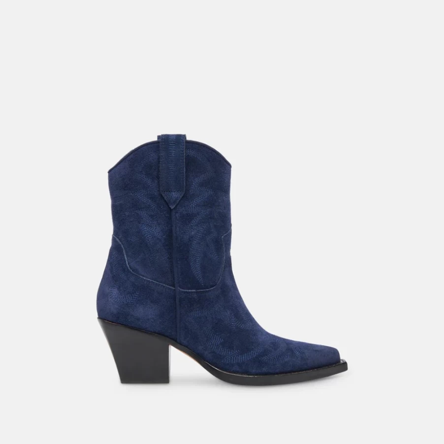 DOLCE VITA Royal Blue Suede Runa Western Boots for Women
