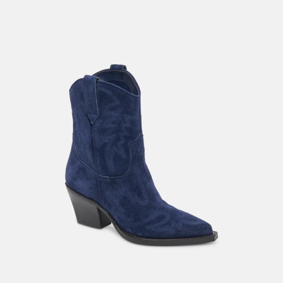 DOLCE VITA Royal Blue Suede Runa Western Boots for Women