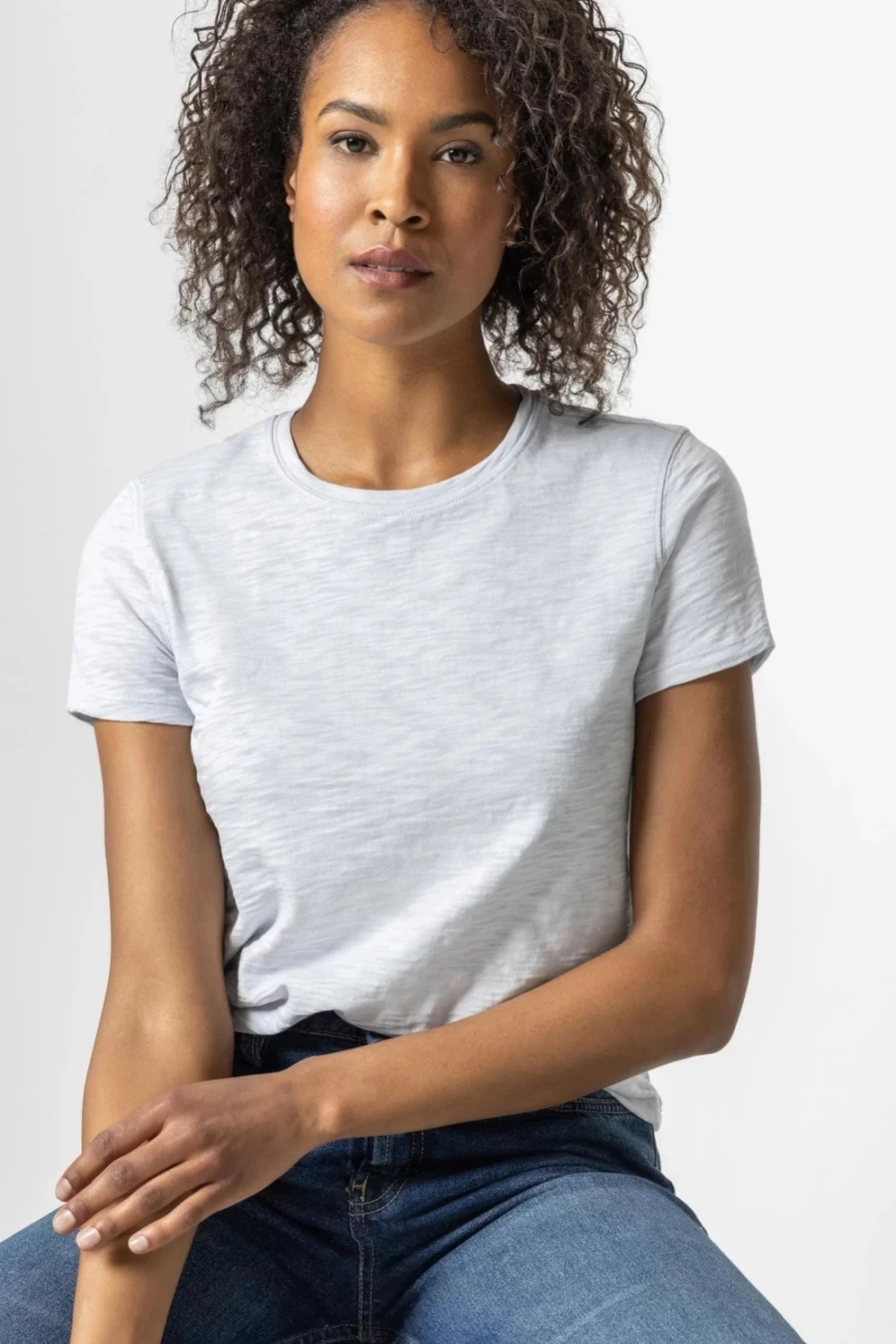 LILLA P Women's Iceberg Short Sleeve Back Seam T-Shirt Casual Comfort Fit Tee