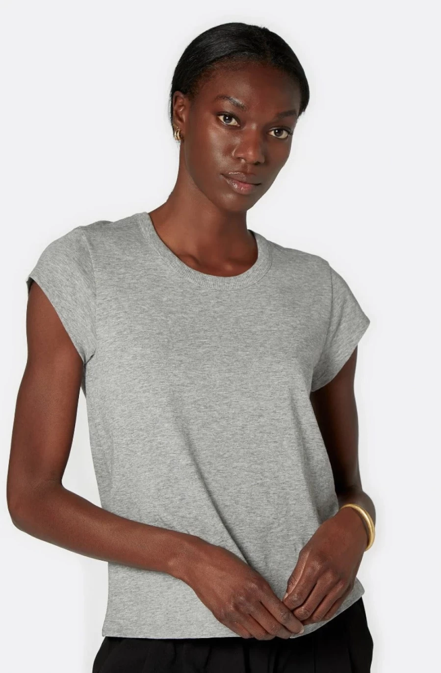 JOIE Women's Delzia Heather Grey T-Shirt - Soft Casual Short Sleeve Tee