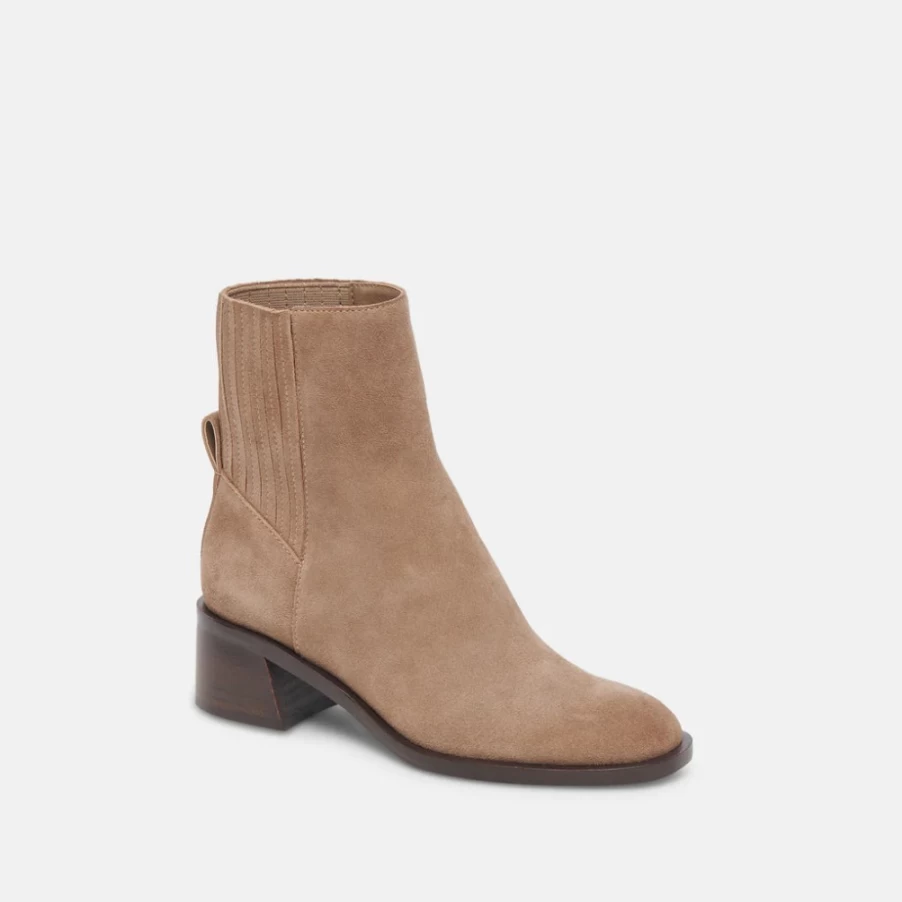 DOLCE VITA Linny H2O Brown Suede Bootie Waterproof Ankle Boots for Women